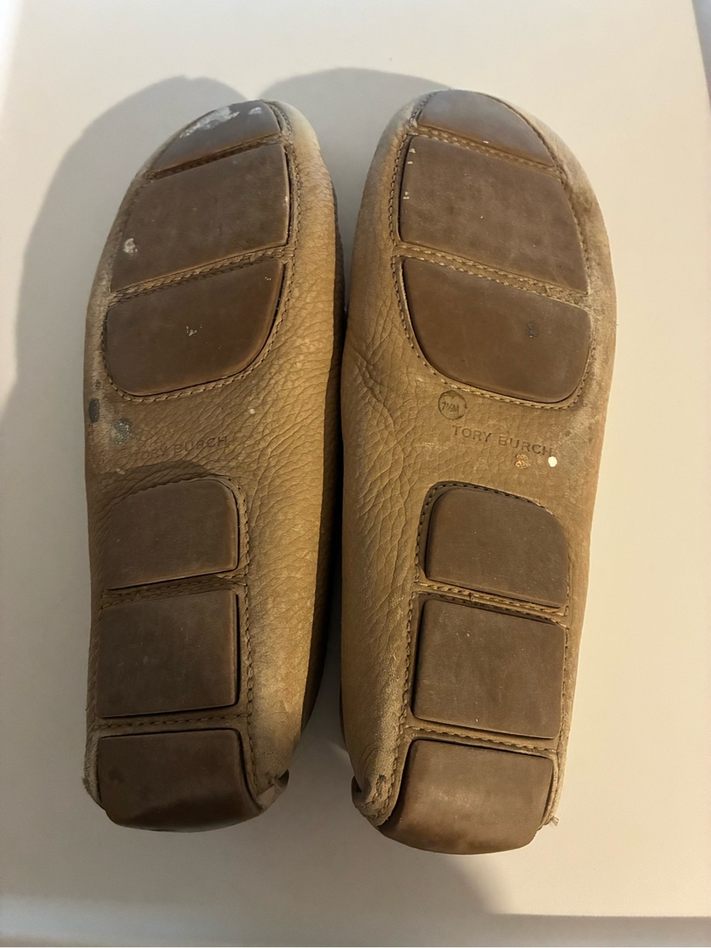 Tory Burch Tan Leather Logo Driving Loafers - Picture 4 of 6